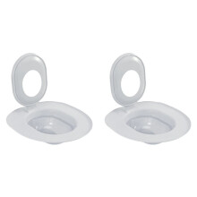 2X Toalettsits för Katter med Halkfri Oval Design, Inklusive Dynlåda, Grå