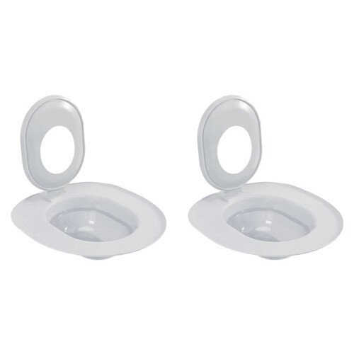 2X  Cat Toilet Training  with Non-Slip Oval Design, Includes Pad Box Grey