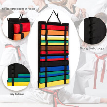 2X  Hanging Storage Bag for Taekwondo Belt Storage Wall-Mounted Accessory Storage with Multiple Pockets