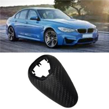 5X Car Shift Knob Cover Trim for M2 F87 M3 F80 M4 F82 F83 M5 F10 Woven Carbon Fiber