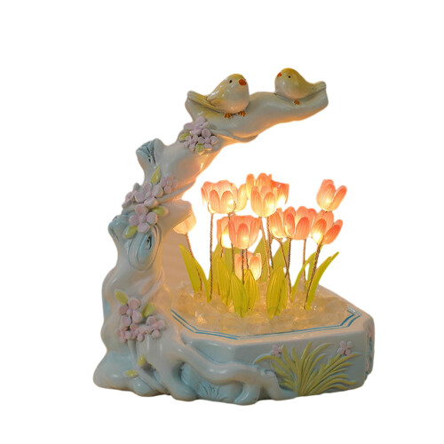 Veilleuse tulipe artisanale, lampe fleur pour chambre 1