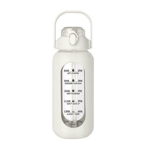 Sunjoy Tech glass water bottle 56 oz with straw and time 1