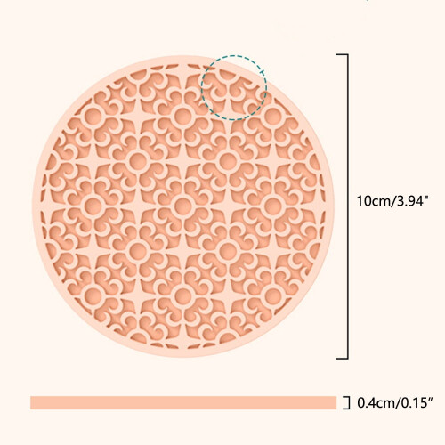 Silicone Heat Insulation Mat Retro Pattern Round 1pc 1