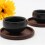 Black Walnut Wooden Coaster Round Square 2 pcs 2