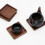 Black Walnut Wooden Coaster Round Square 2 pcs 3