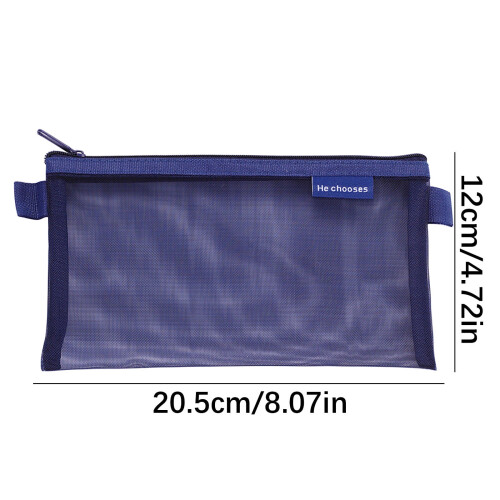 Nylon Mesh Pen Pouch Navy 1 Pack 1