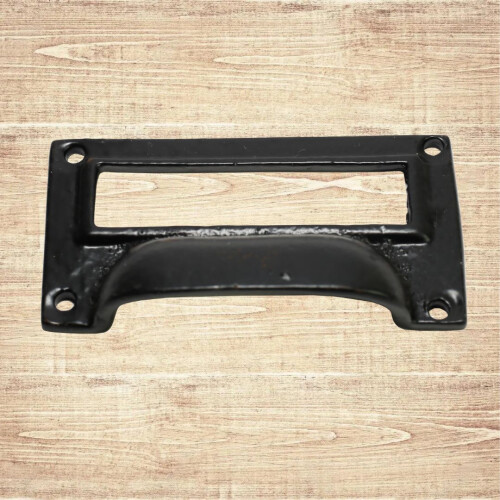 3" Small Card Holder Cup Handle Black Antique 1