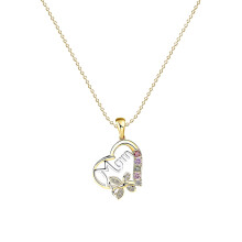Collana da donna a forma di cuore con cristalli, 1 pezzo