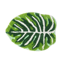 Green Boho Throw Blanket and 5x7 Non-Slip Bath Mat