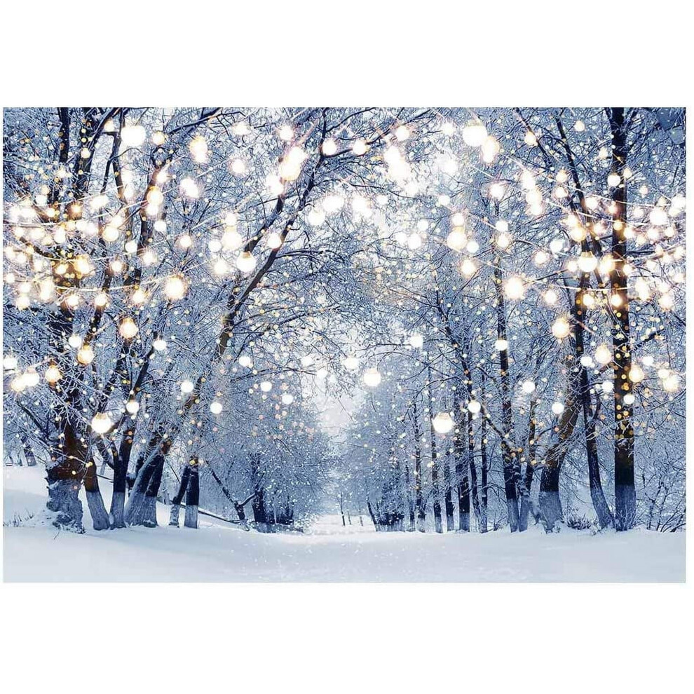 Winter Scene Backdrop Snowflake Forest 7X5 Ft 9336866942606