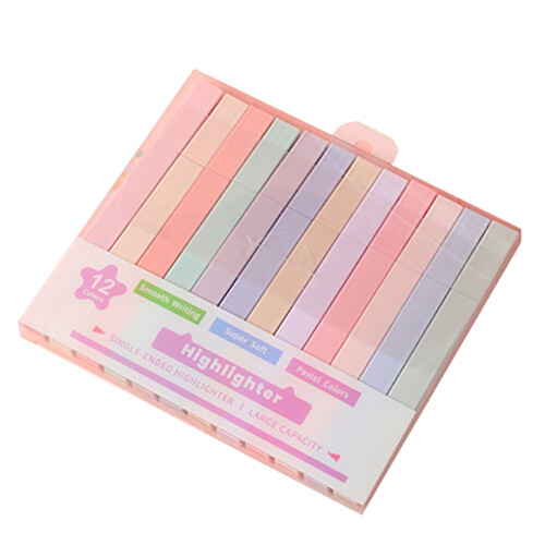 Lot de 12 surligneurs pastel à double pointe biseautée 1