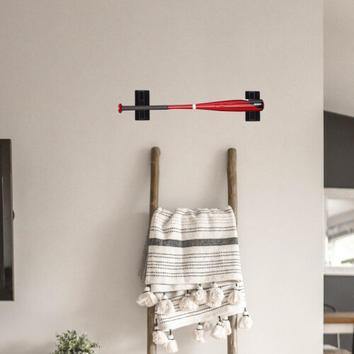 Baseball Bat Rack Black 2 pcs 1