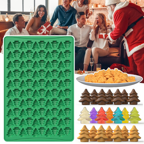 Christmas Tree Turkey Silicone Biscuit Mold - 100 Grid 1