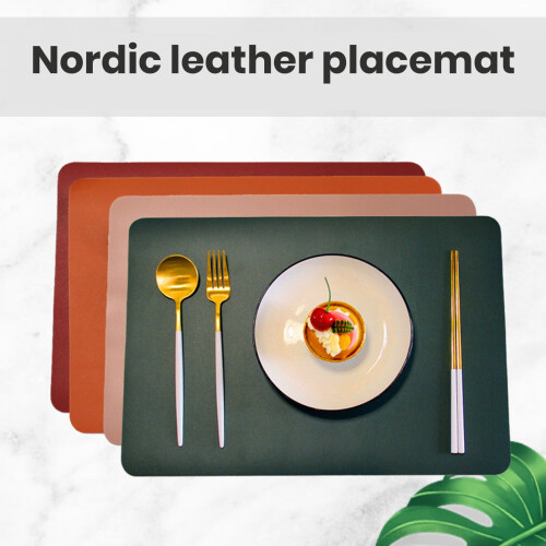 Waterproof Table Placemat Faux Leather Double-Sided 2
