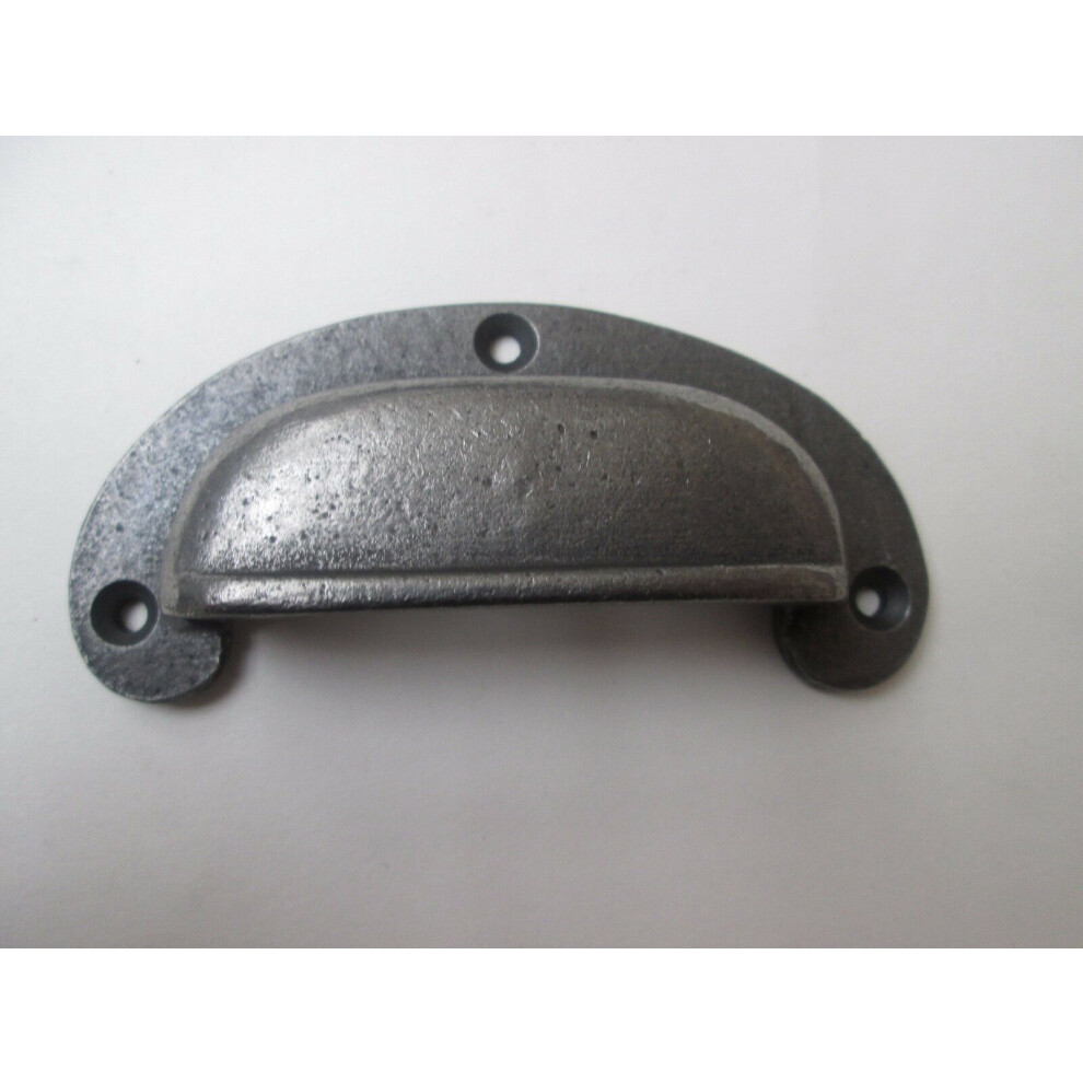 Round Lipped Cabinet Cup Pull Handle Antique Iron 5057067962746