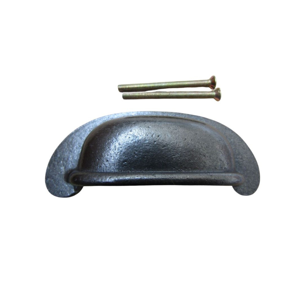 Lipped Rear Fix Cup Pull Handle Antique Iron 5057067900199
