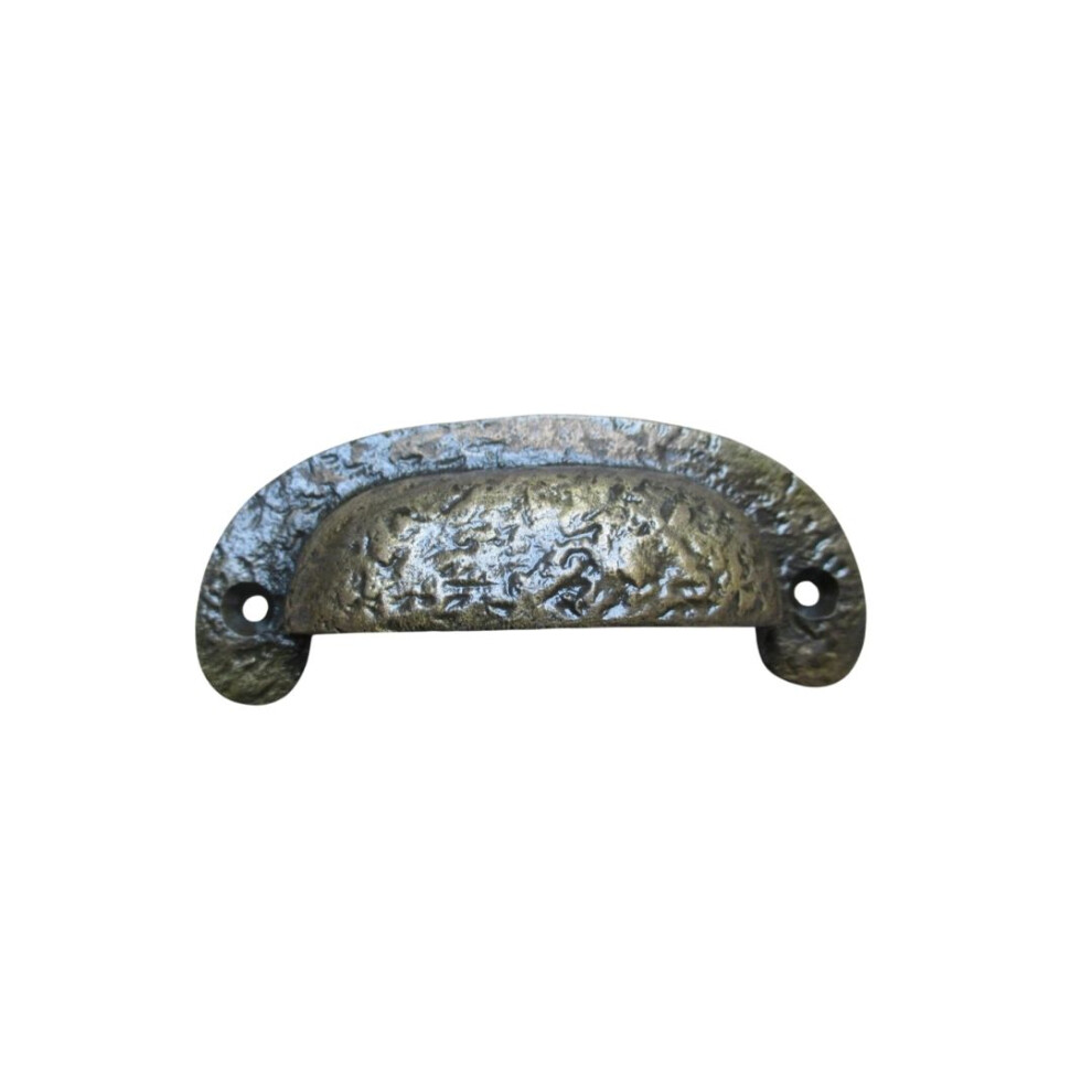 Textured Cabinet Cup Pull Handle Antique Brass 5057067535148