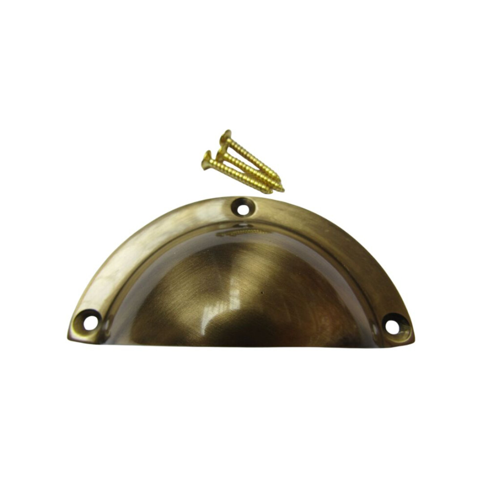 Small Victorian Cup Pull Handle Antique Brass 5057067971250