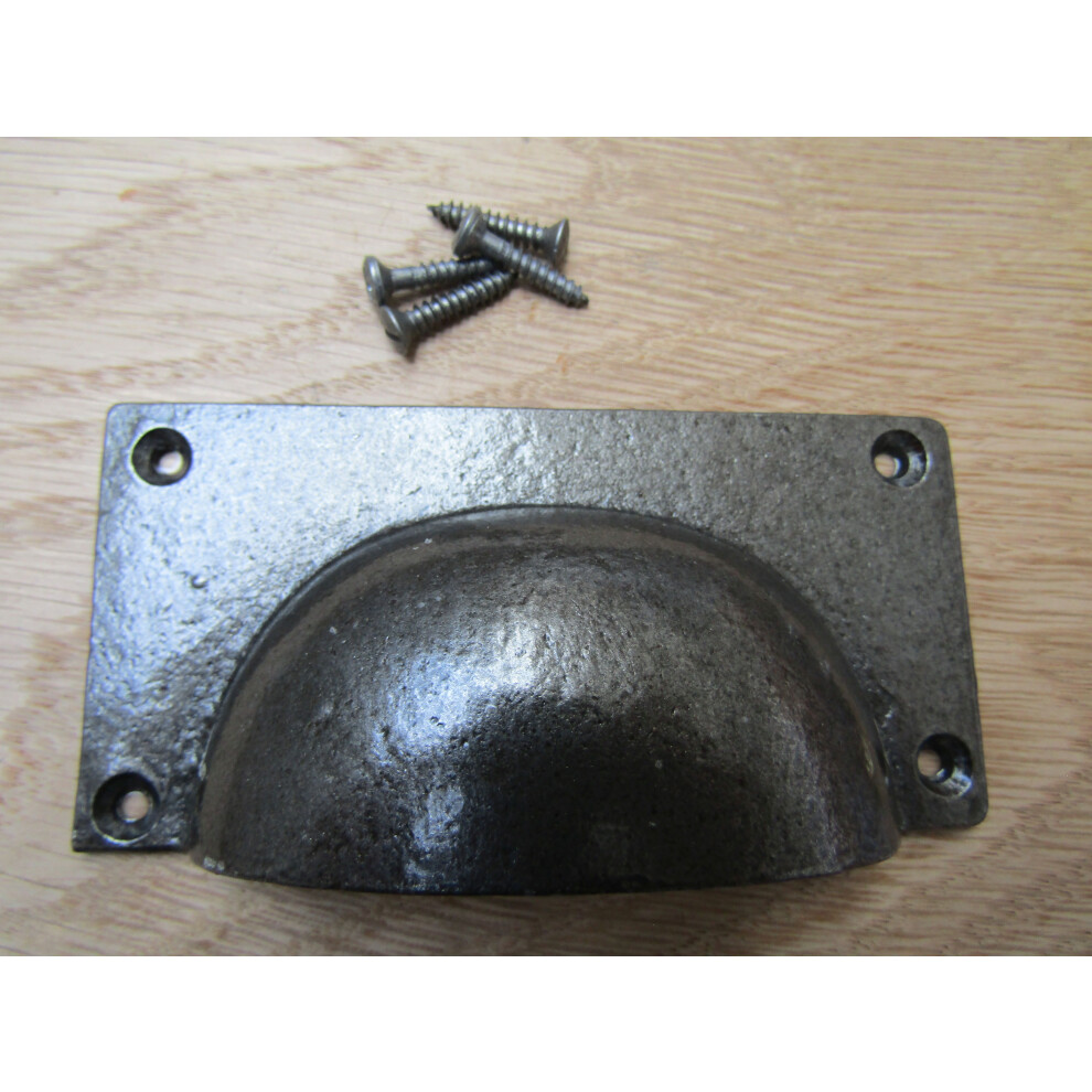 Large Rectangular Cup Pull Handle Antique Iron 5057067958213