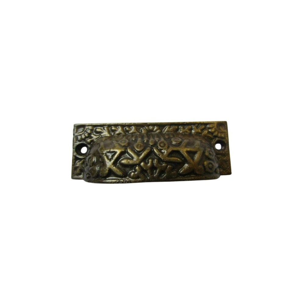 Rectangular Inca Cup Handle Antique Brass On Iron 5057067535124