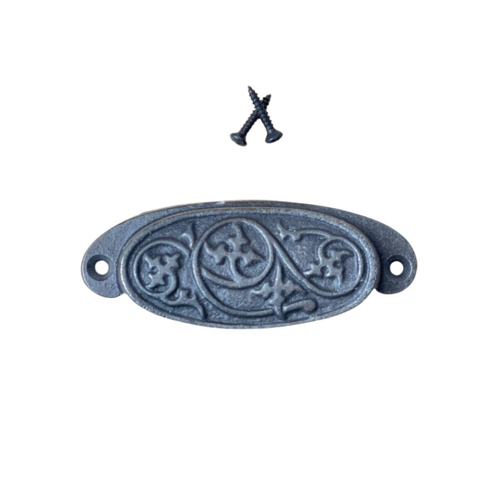 Vine Cup Pull Handle Antique Iron Large 5055979723097