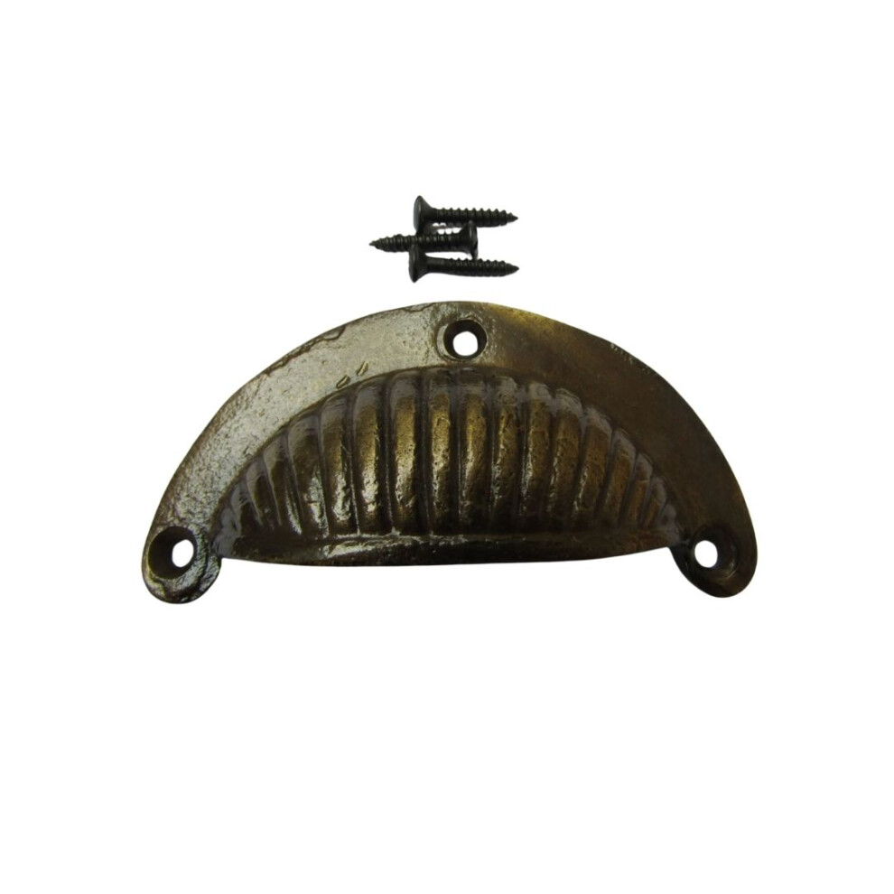 Sunrise Cup Pull Handle Antique Brass 5057067535254