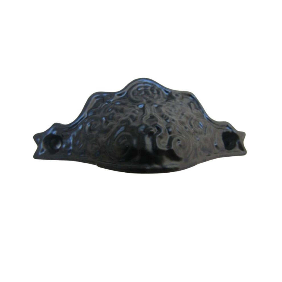 Bureau Cup Pull Handle Black Antique 5055979723189