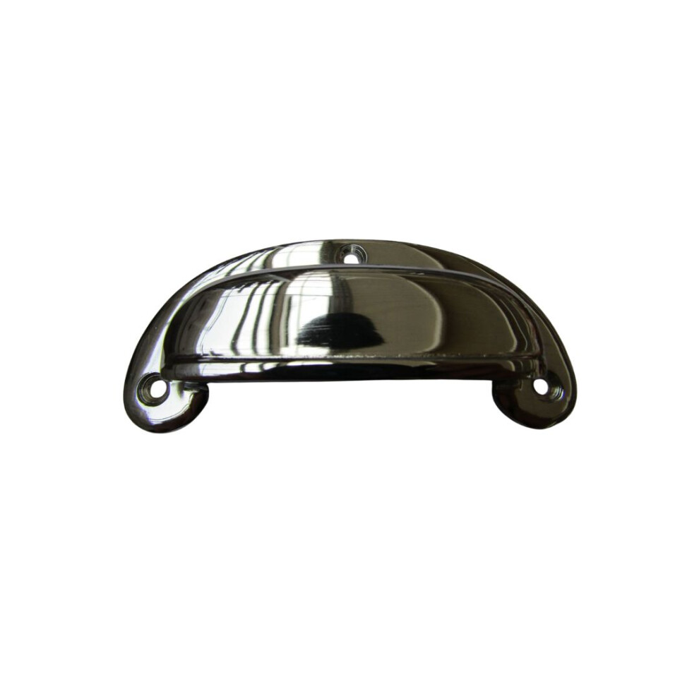 Round Lipped Cabinet Cup Pull Handle Polished Chrome 5057067983390