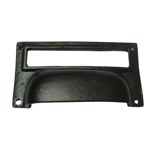4" Large Card Holder Cup Handle black antique