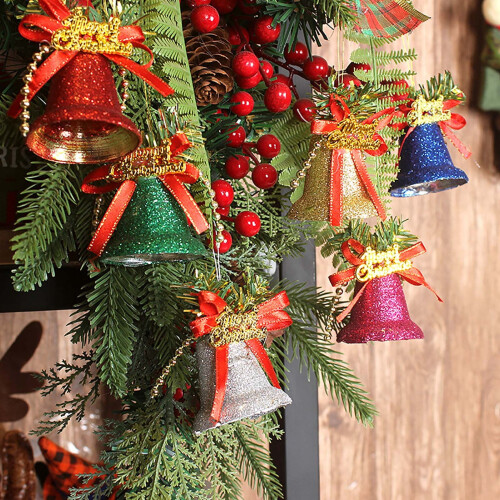 Christmas Bells Ornament Set with Hanging Loop 6pcs 2