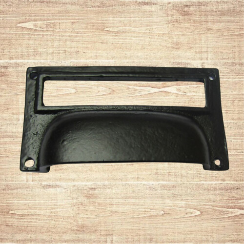 4" Large Card Holder Cup Handle black antique 1