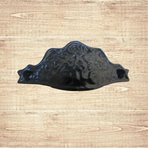 Bureau Cup Pull Handle Black Antique 1