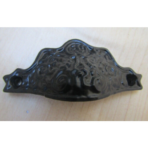 Bureau Cup Pull Handle Black Antique 2