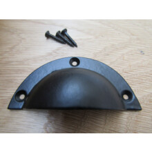 Cast Iron Small Victorian Cup Pull Handle Black Antique