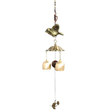 Flying Bird Mascot Metal Wind Chime Pendant, Copper Bell, Japanese Pendant