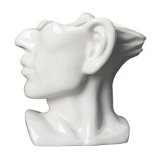 Portrait Statue Vase Planter Nordic Succulent Flower Pot Ceramic Indoor Desktop Plant Decoration with Drainage Hole,C