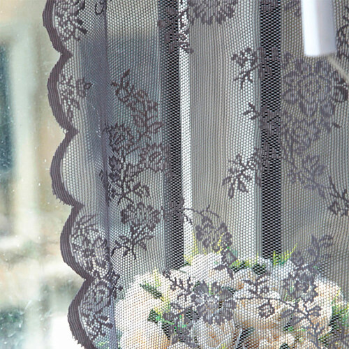 Flower Sheer Curtain Tulle Voile Valance 1 Panel 1