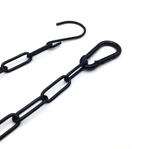Adjustable Metal Hanging Chain S Hook for Heavy Ornaments Black Coated 2Sets 1
