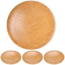 Round bamboo coaster set 4 pcs non-slip drink mat