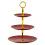 Hariumiu 3-laags cupcake standaard van goudkleurig plastic met 7