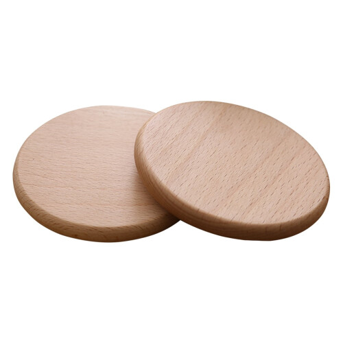 Solid Wood Coaster Modern Round Table Mat 2 Pcs