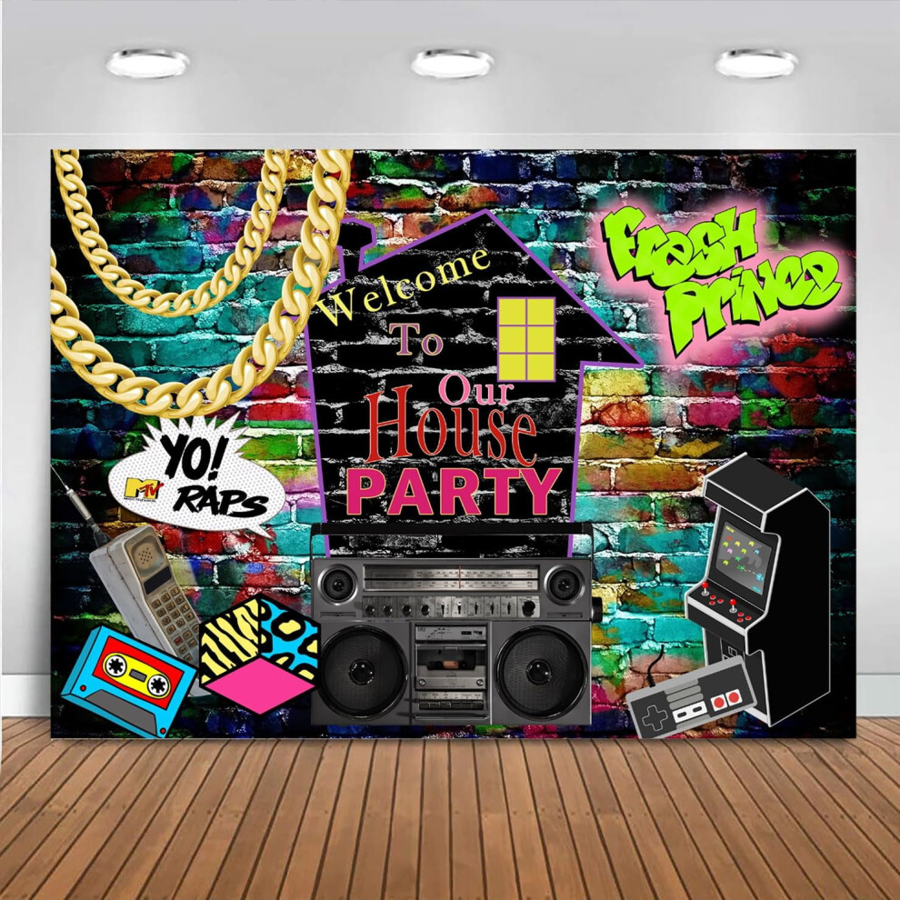 Retro Hip Hop Party Backdrop Graffiti Brick Wall 1Pc 9336866941272