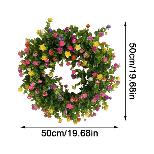 Artificial Colorful Cottage Wreath 20in 1