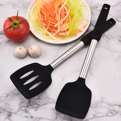 Silikon-Kochspatel, hitzebeständig, ergonomisch, 2-teilig 1
