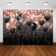 Rosaguld og sort glitter baggrund til fødselsdag, bryllup, brudefotografering baggrund glitter rose