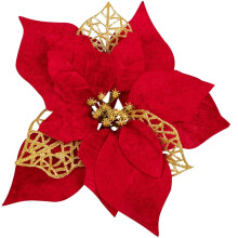 Gold Glitter Artificial Flower Ornaments 2 PCS
