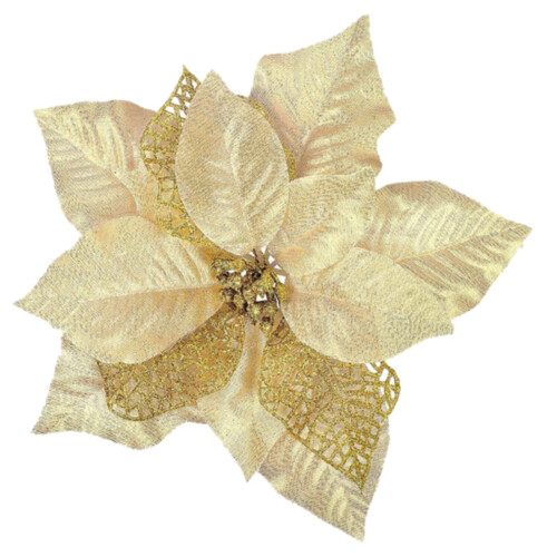 Gold Glitter Artificial Flower Ornaments 2 PCS 2