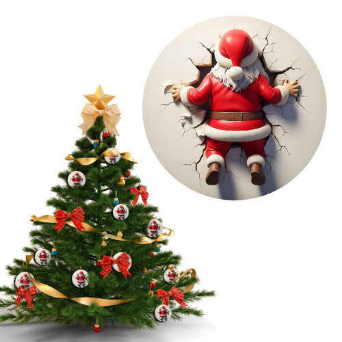 Santa Ceramic Ornament White Background 1 Piece