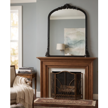 Arch Black Ornate Beaded Injection Mirror 80x70Cm