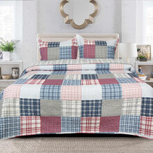 (Multicolor, King(250*270cm)) Chic Vintage Bedspread Set – 100% Cotton, Reversible Design, Quilted Finish